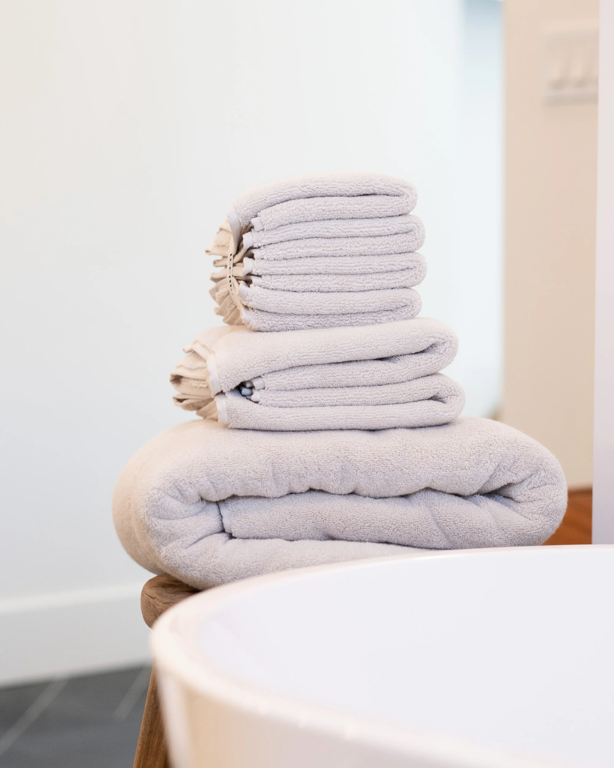 Luxe Bath Towels in Stone - Image 3