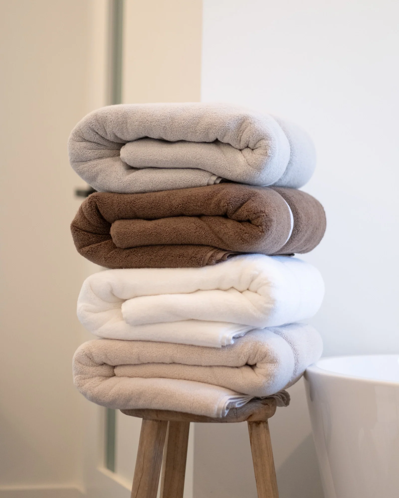 Luxe Bath Towels in Stone - Image 4