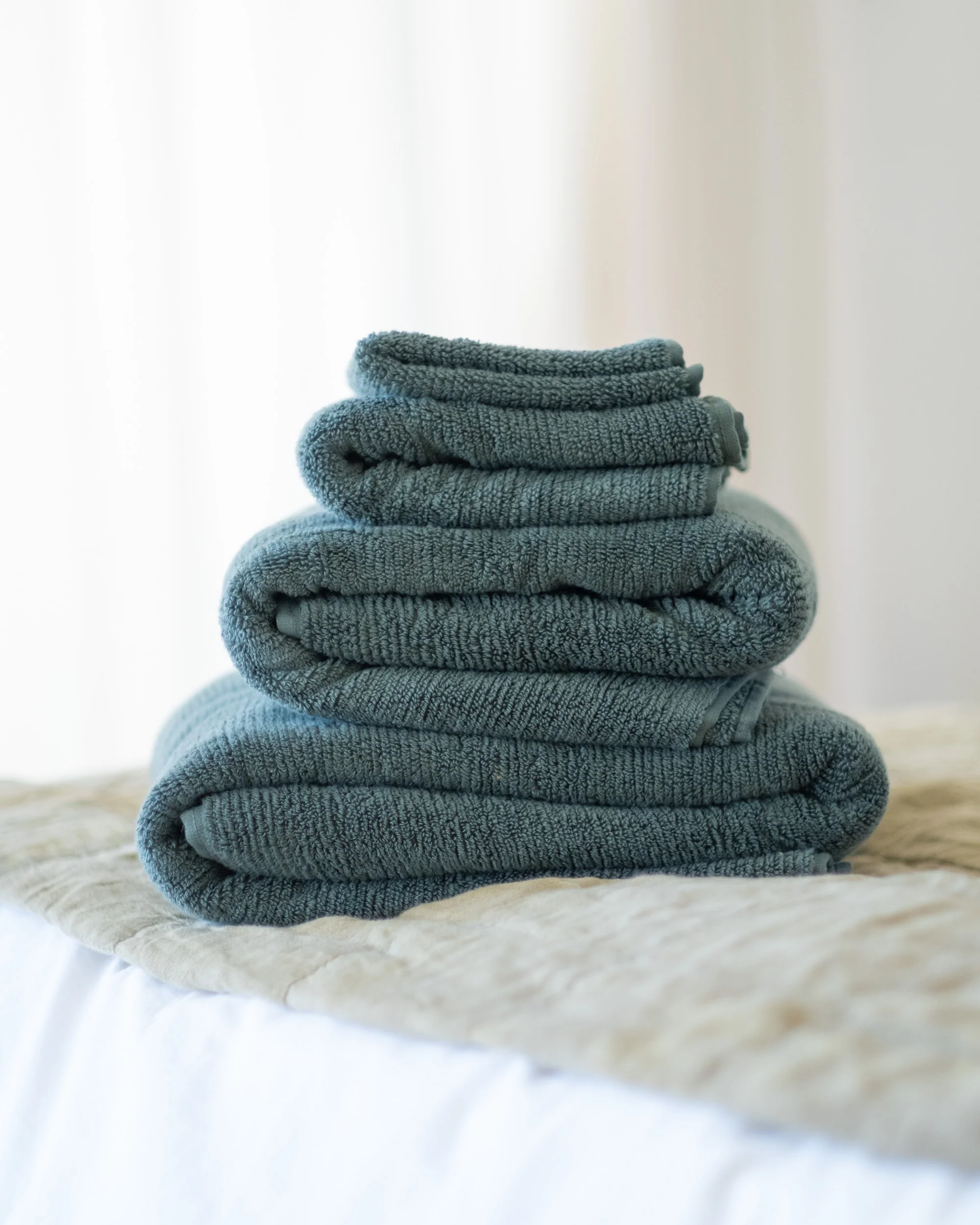Ribbed Bath Towels in Jade - Image 5