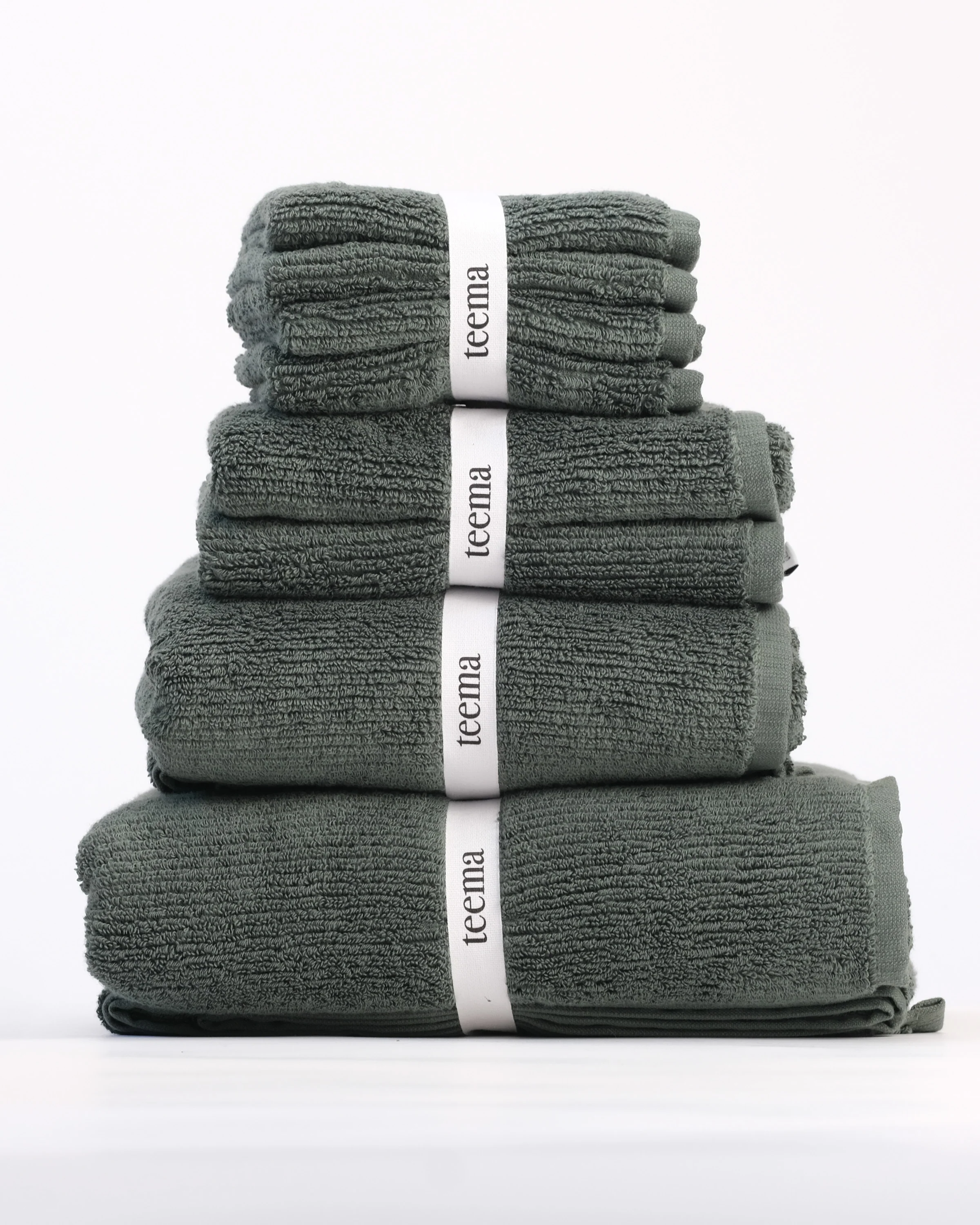 Ribbed Bath Towels in Jade - Image 6