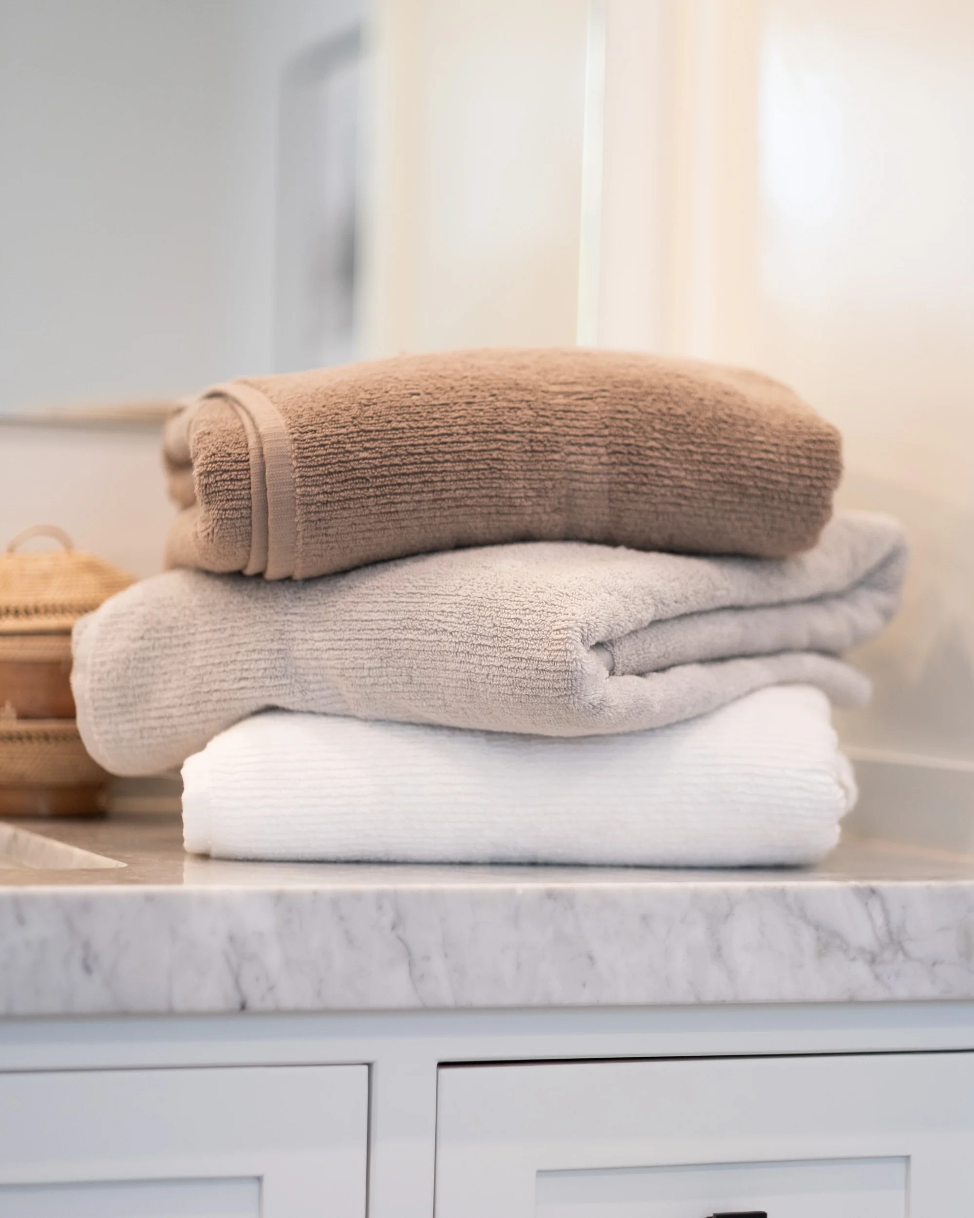 Ribbed Bath Towels in Latte - Image 3
