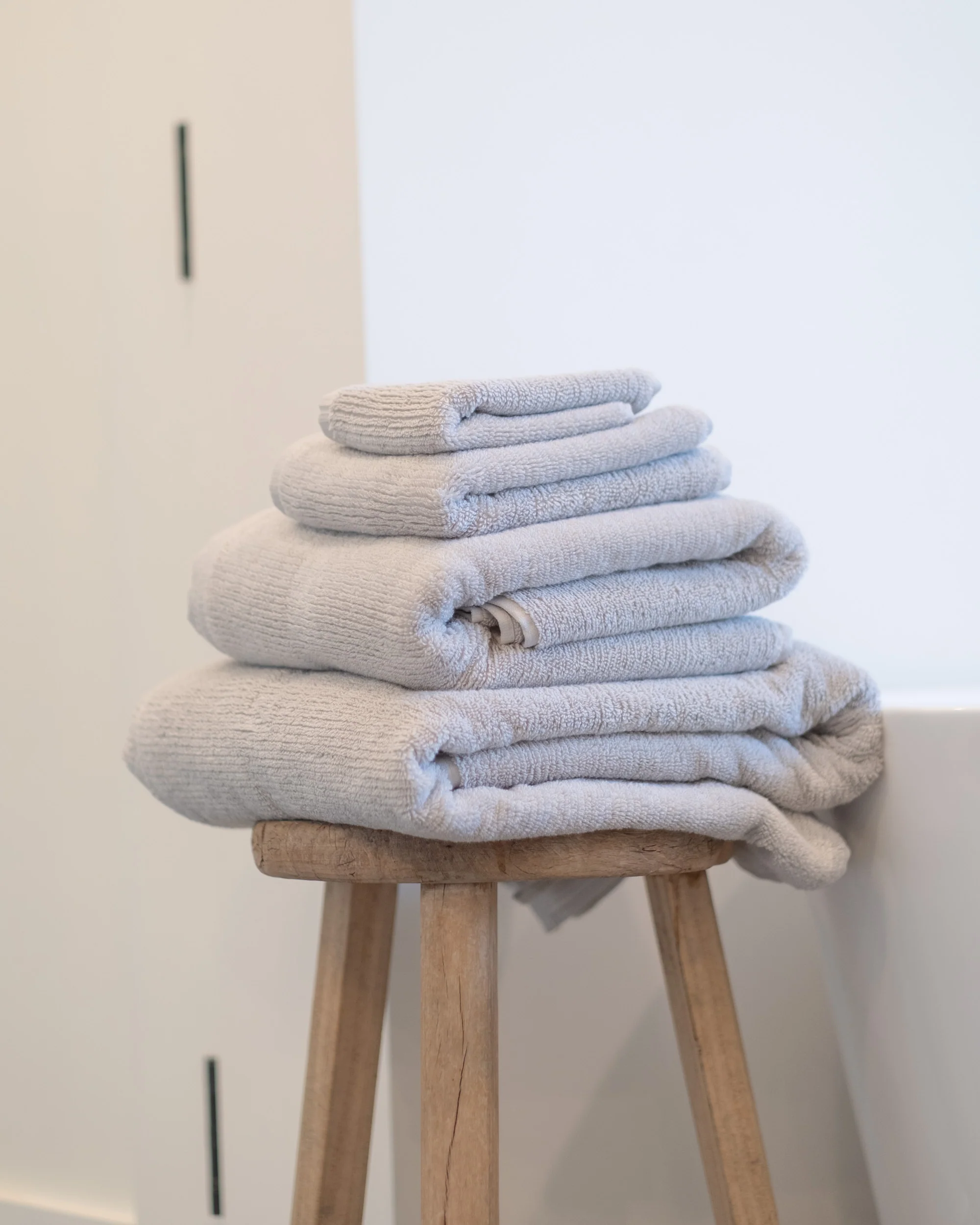 Ribbed Bath Towels in Stone - Image 5