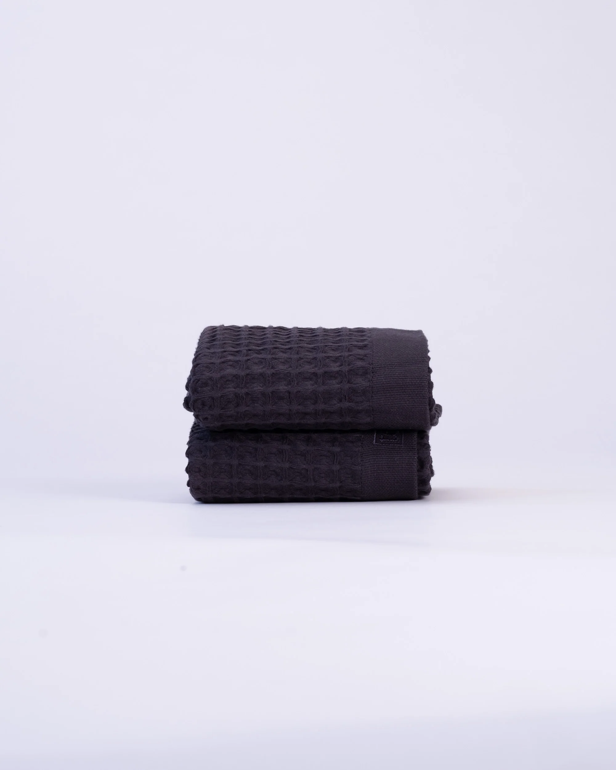 Waffle Turkish Cotton Bath Towels in Charcoal - Image 10